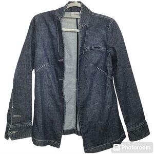Chicos Platinum denim Jean jacket‎ | spandex no buttons size small